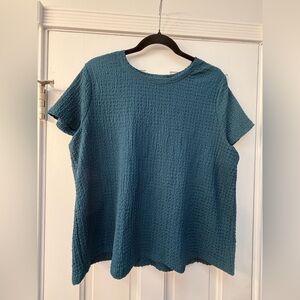 Elegant Teal Short Sleeve Women's Top